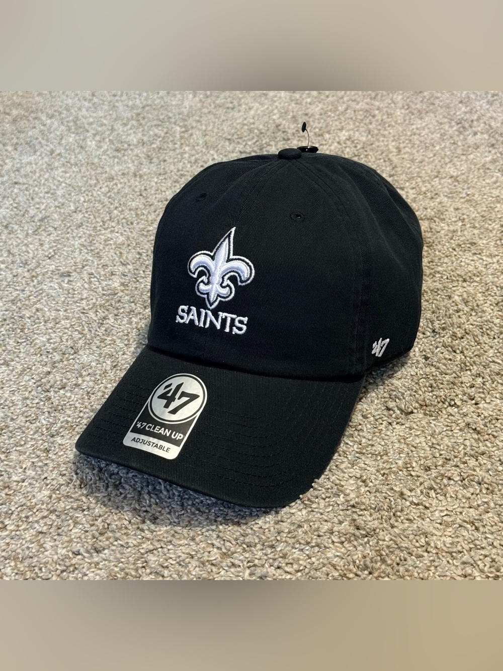 47 Brand Adult New Orleans Saints Legacy Clean Up Black Adjustable Hat